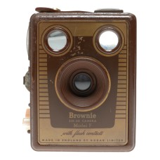 Used Kodak Six 20 Brownie F black box vintage film camera flash