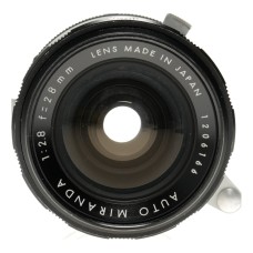 Miranda SLR Vintage lens Auto 1:2.8 f=28mm Wide angle optics