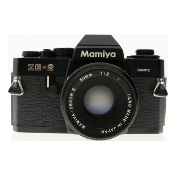Mamiya ZE-2 Quartz Sekor E 1:2 S 50mm 2/50 mm f/2 camera set SLR