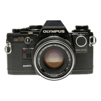 Olympus OM-10 Black SLR vintage film camera Auto-S 1.8/50 lens