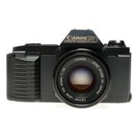 Canon T50 SLR antique camera FD 1.8/50 takes 35mm film