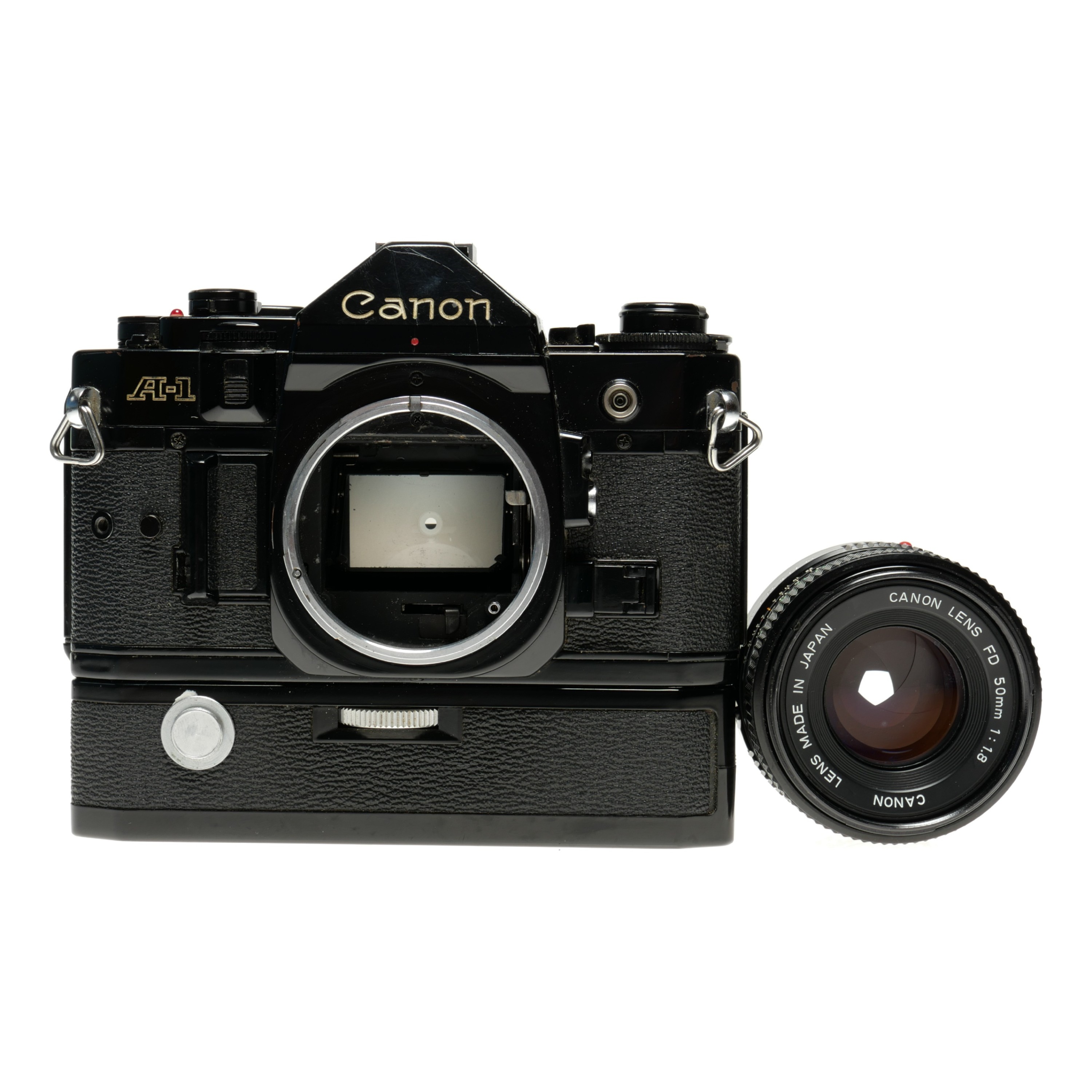 Canon A1 Black A-1 SLR antique camera FD 50mm 1.8 lens