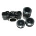 Olympus OM-2 SLR film camera 50mm 28mm 135mm auto lenses filters flash accessories