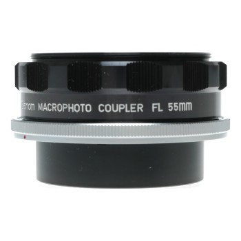 Canon Macrophoto Coupler FL 55mm camera lens reversing ring in box with papers