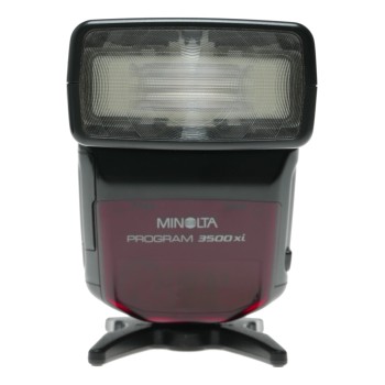 Minolta Program 3500xi camera hot shoe wireless flash unit in pouch