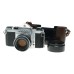 Pentax S3 35mm film SLR camera Auto Takumar 2.5/55 shade hood leather half case